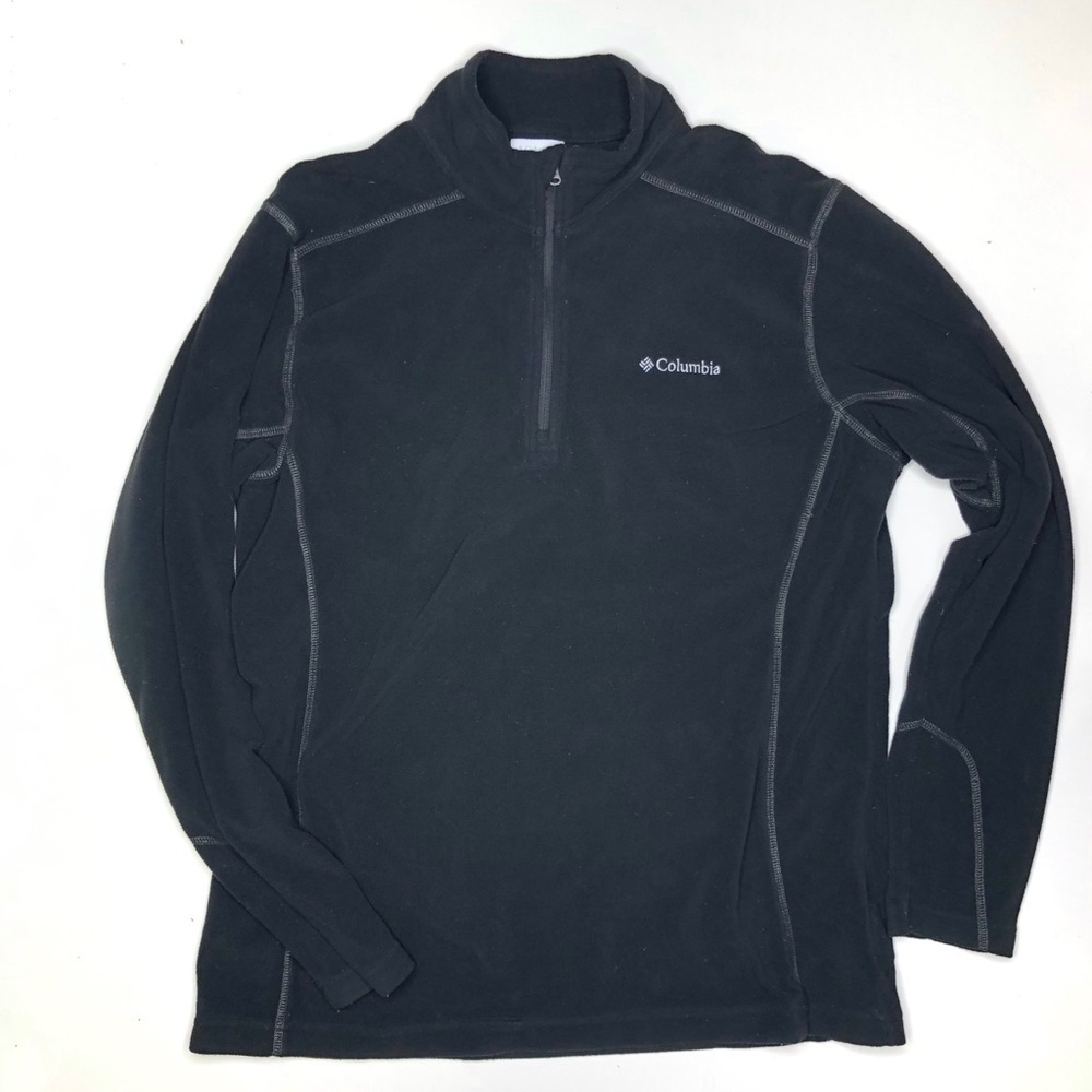 Columbia Black Quarter Zip Fleece Pullover Jacket Women Medium Outdoor Hiking